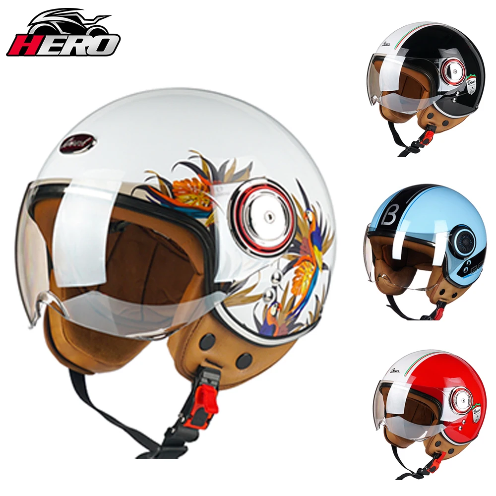 ECE Certification Motorcycle Helmet Open Face 3/4 Motorbike Jet Vintage Retro Scooter Helmets Casco Retro Motocross Casque