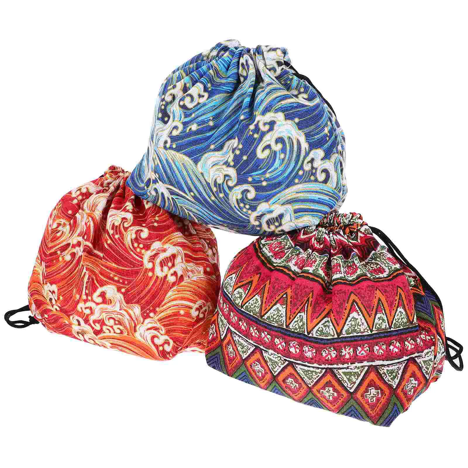 

3pcs Drawstring Bento Bags Reusable Lunch Bags Food Bag for Picnic Working