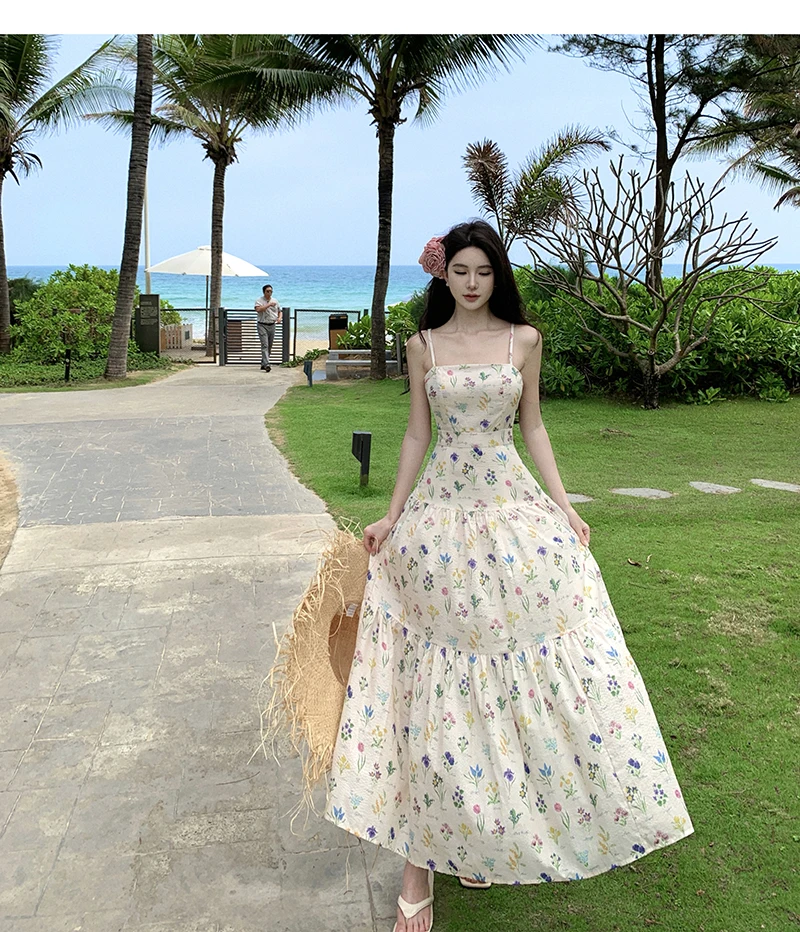 Платье женское приталенное во французском стиле милая кофта с принтом без