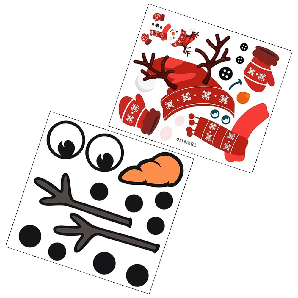 

2Pcs Christmas Wall Stickers Christmas Decals Snowman Fridge Magnet Christmas Door Stickers Christmas Snowman Sticker