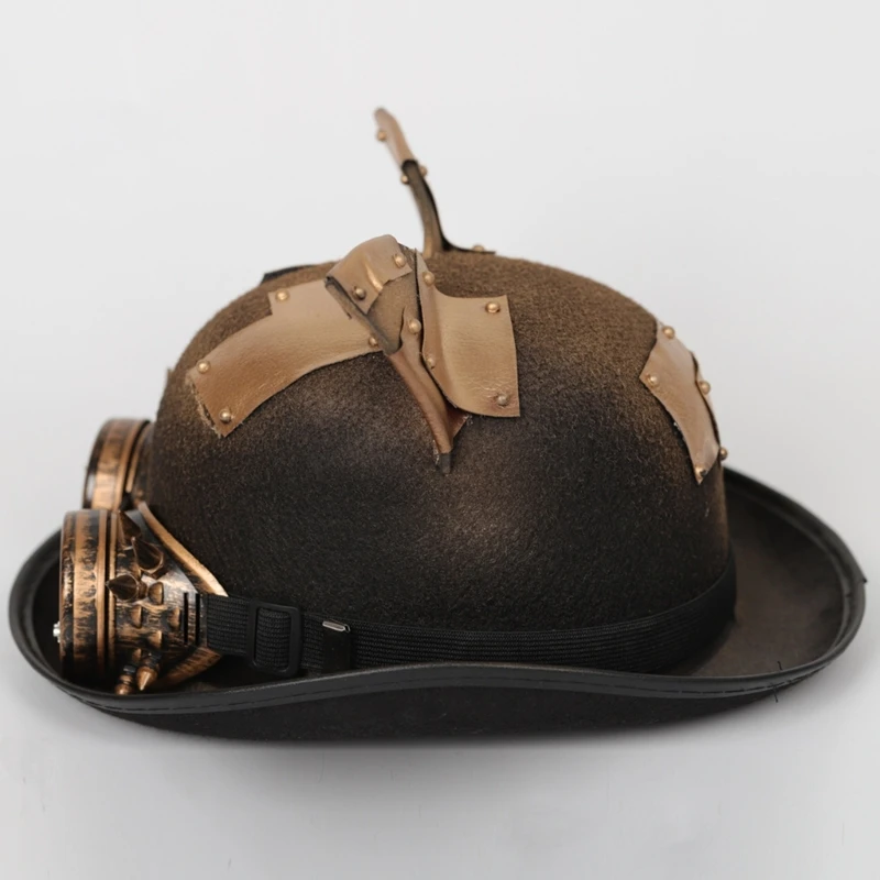 

Woolen Felt Hat Steampunk Wide Brim Hat Women Men Halloween Cosplay Party Costume Caps Vintage Clothing Accessory