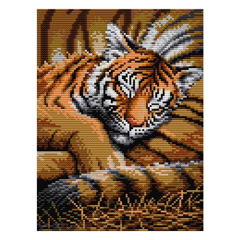 

Joy Sunday Baby Tiger 11CT 14CT Print Cross Stitch Kits Stamped Cross Stitch Kits Animal Printed Fabric Cross Stitch