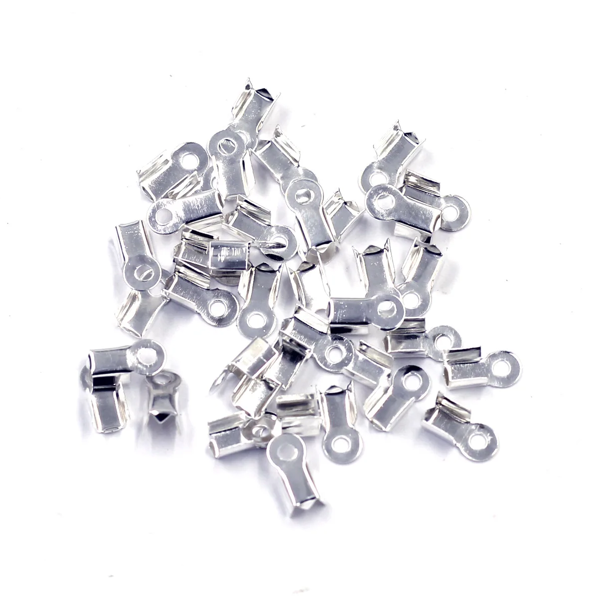 

Crimp End Caps Beads Alloy Silver Plated For Necklace Cord Jewelry DIY Making Finding Component 9x4mm