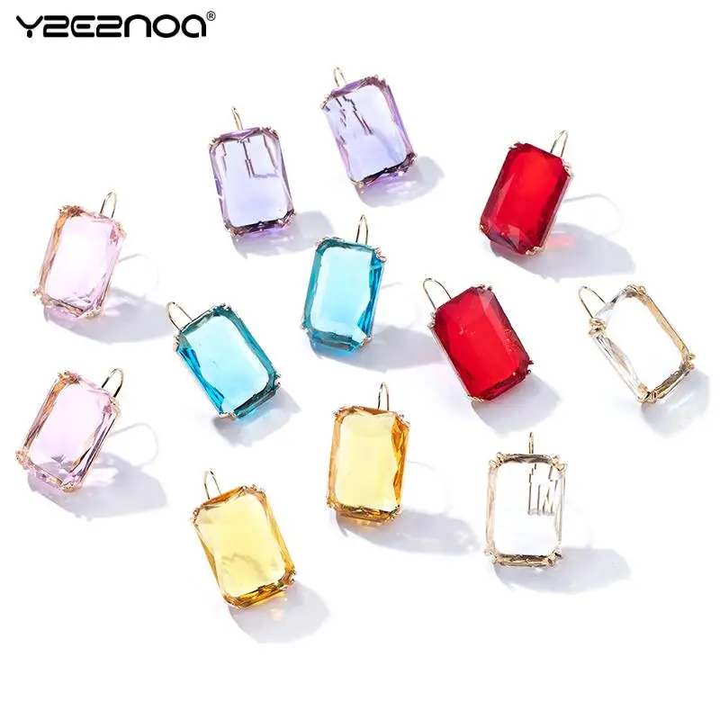 

Geometric Transparent Resin Pendant Hanging Earring For Women Bohemia Trendy Square Acrylic Dangle Earrings Party Jewelry