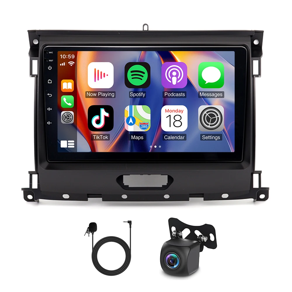 Фото 9-дюймовый Android 13.0 6G + 128 ГБ для Ford Ranger 2016-2019, автомобильный GPS-навигатор, мультимедийный плеер, радиомагнитофон, головное устройство Carplay №3