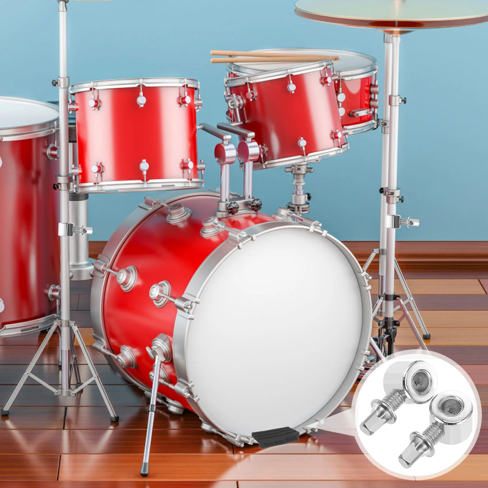 

2 Pcs Pedal Hammer Counterweight Drum Kit Beater Felt Parts Percussion Accessory Instrument Kick Metal Hammers Accessories