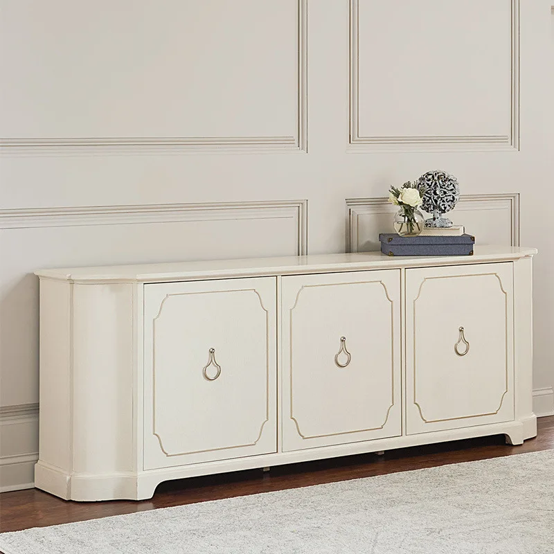 

Bedroom Tv Cabinet High-end Small Solid Wood American Light Extravagant White Drawer Storage