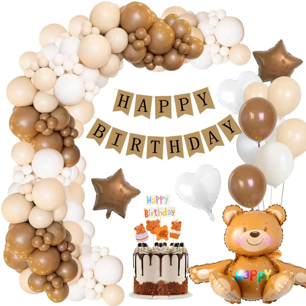 

Coffee Teddy Bear Party Decoration Balloon Arch Kit Garland Kids Birthday Party nounours Decorations Baby Shower Boys Girls Gend