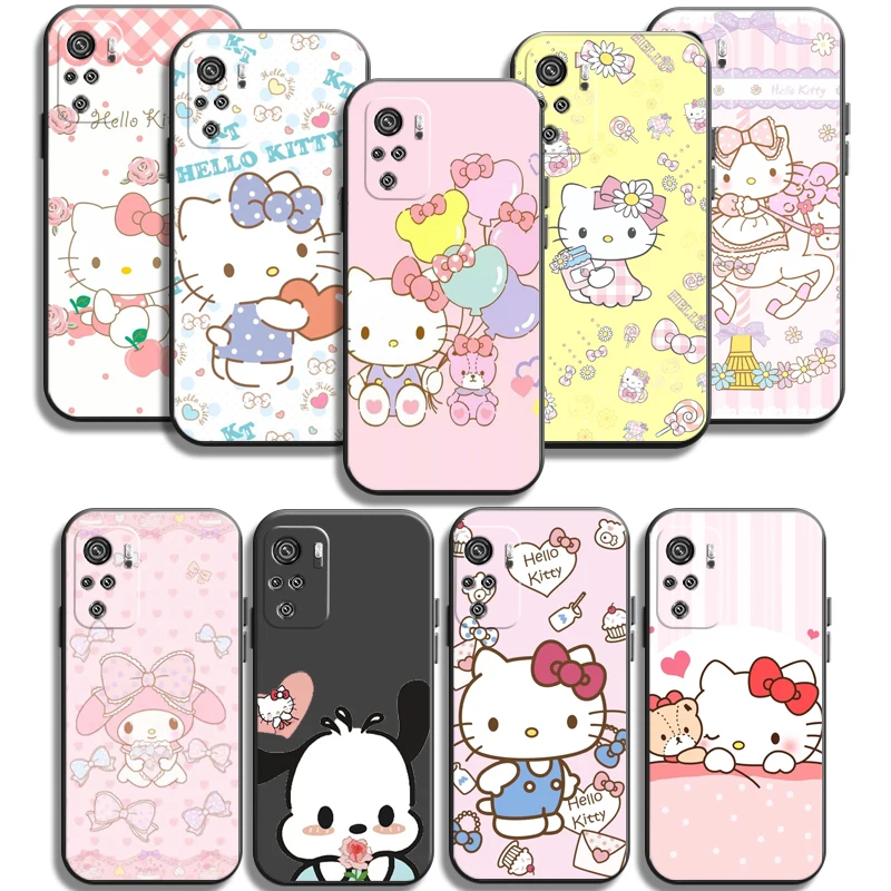 

NEW Hello Kitty Phone Cases For Xiaomi Redmi 10 Note 10 10 Pro 10S Redmi Note 10 5G Soft TPU Coque Carcasa Back Cover