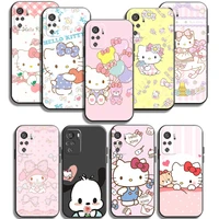 new hello kitty phone cases for xiaomi redmi 10 note 10 10 pro 10s redmi note 10 5g soft tpu coque carcasa back cover