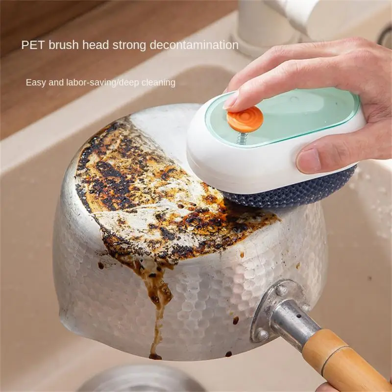 

Modern Minimalist Pot Brush Hanging Hole Design Dishwashing Cloth Strong Decontamination Large-capacity Liquid Storage Design