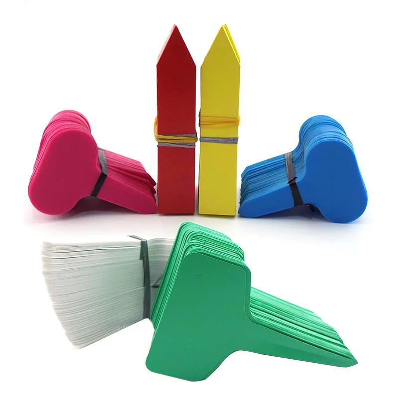 

25/50/100pcs Garden T-Type Plant Labels Markers Sign Tags PVC Nursery Record Colorful Vegetable Potted Stakes Waterproof