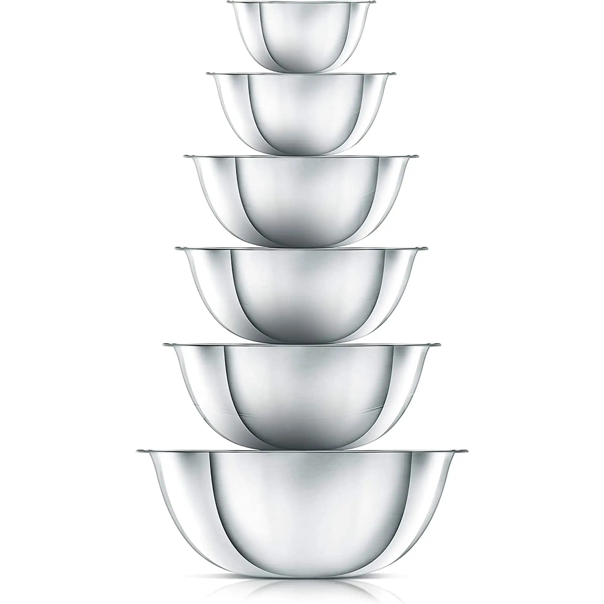 

6 Piece Stainless Steel Home Kitchen Food Prep Mixing Serving Bowl Set