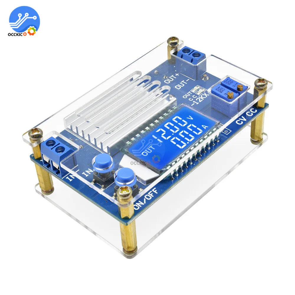 

Понижающий преобразователь CC CV, Φ 5,3-32V to 1,2-32V 12A 160W, понижающий модуль питания, регулятор напряжения, ЖК-трансформатор с чехлом