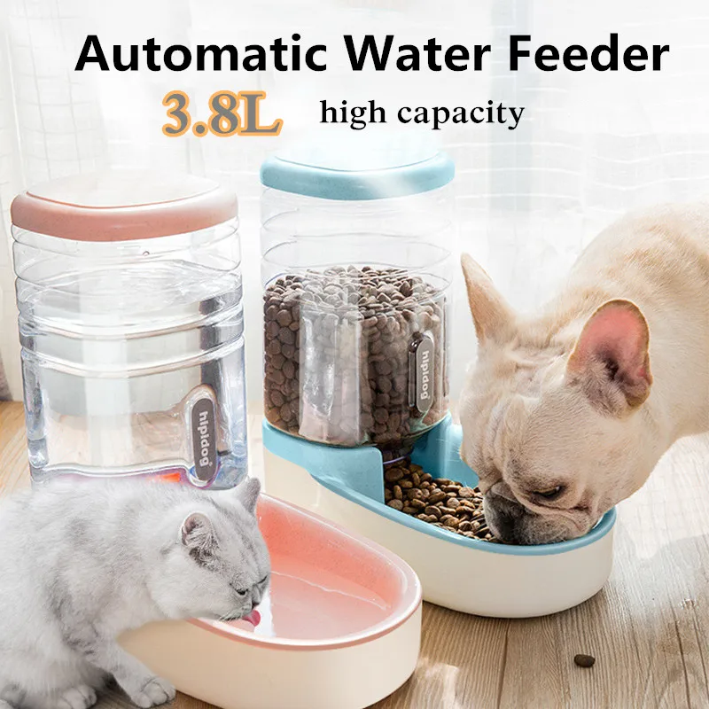 

3.8L Large Capacity Gravity Pet Automatic Feeder Water Dispenser Pet Cat Dog Food Bowls Dog Feeding Water Fountain Pet Supplies