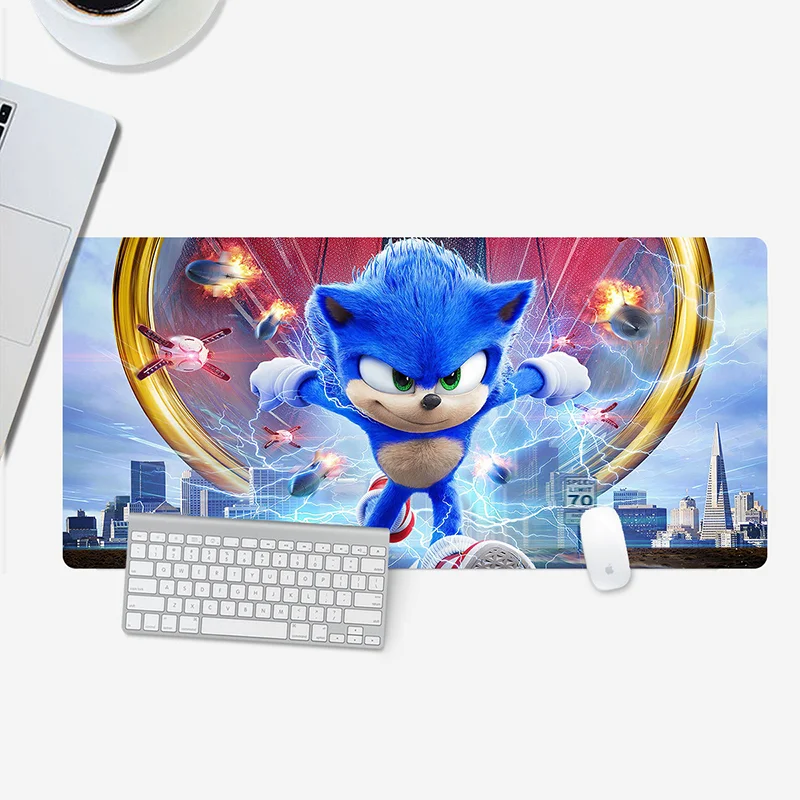 Фото Коврик для клавиатуры и стола с аниме-Sonic, удобный коврик для мыши, игровой коврик для мыши XL, высокоскоростной коврик для мыши, настольный ко... №3