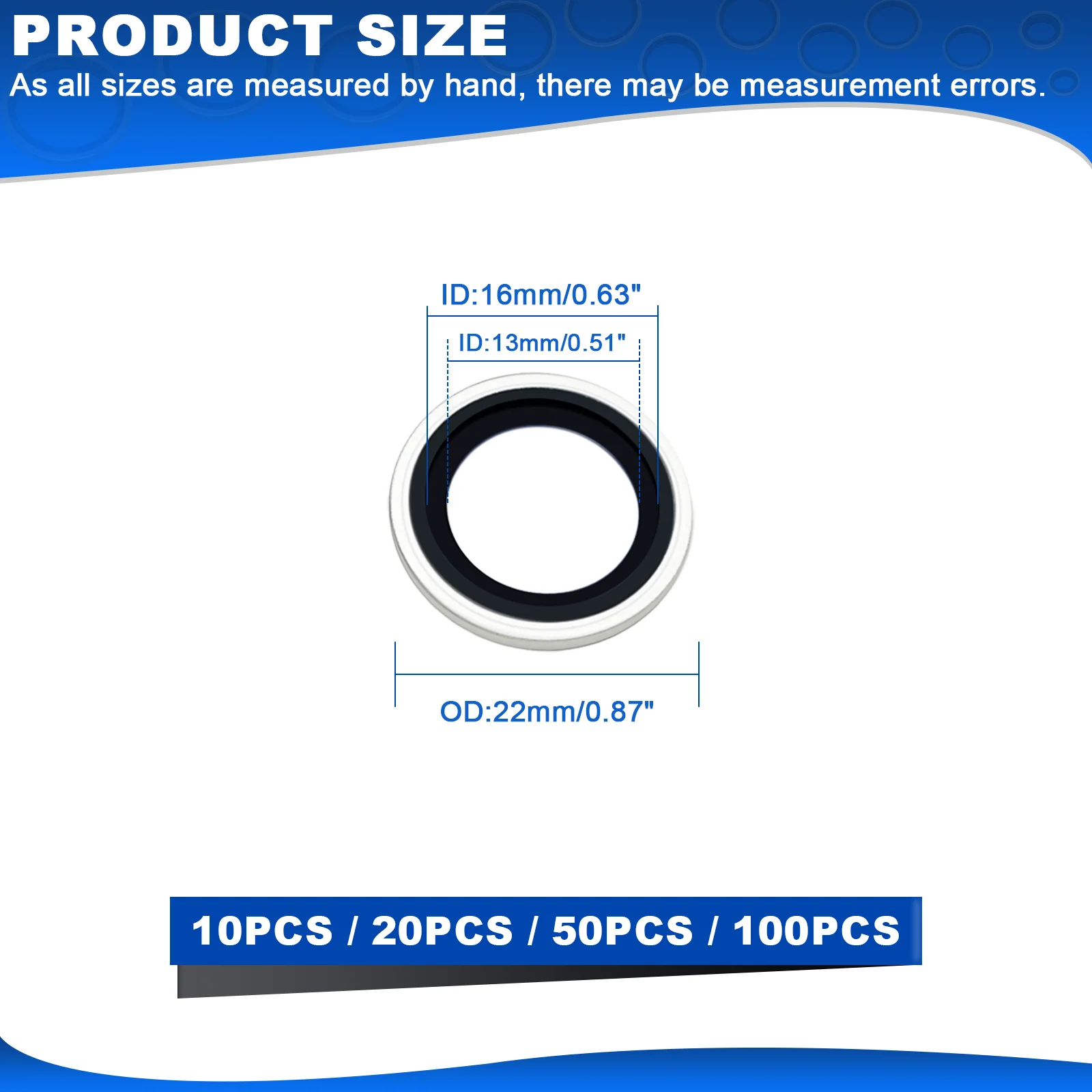 Уплотнительные шайбы M16 оцинкованные автомобильные резиновые с