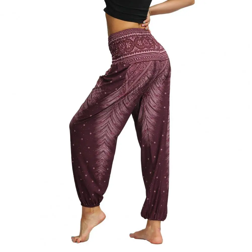 

Chic Sweatpants Colorfast Soft Fabric Yoga Pants Ankle-banded Ankle Length Yoga Pants