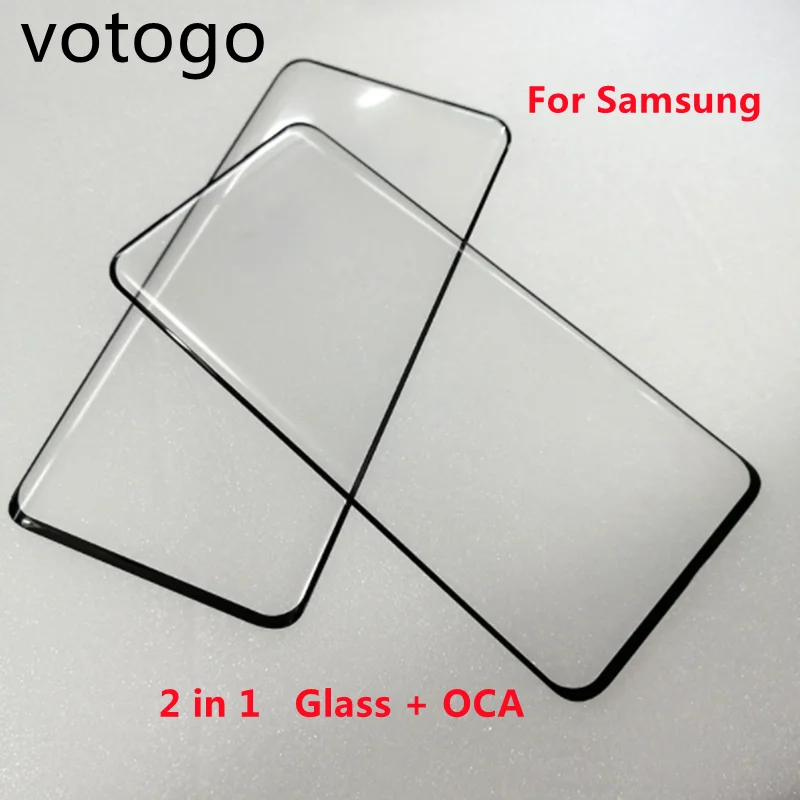 

1 шт. переднее стекло + OCA для Samsung Galaxy S21 S20 ultra S10 5G S9 S8 plus Note 8 9 10 20U Внешний ЖК-дисплей сенсорный экран Объектив