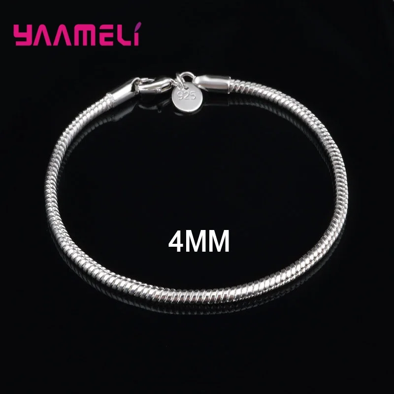 Браслет-цепочка унисекс из серебра 100% пробы ширина 3/4 мм