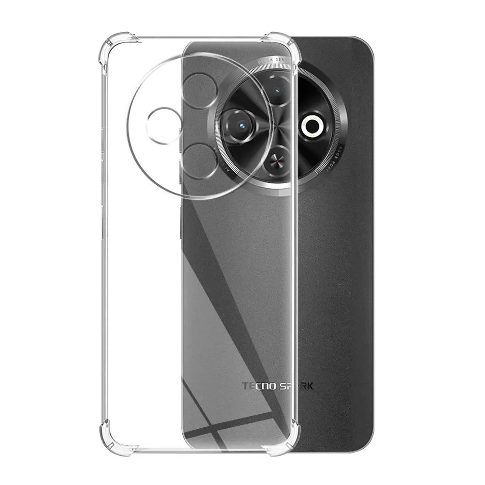 Прозрачный противоударный чехол для телефона Tecno Spark 30C Роскошный techspark мягкий