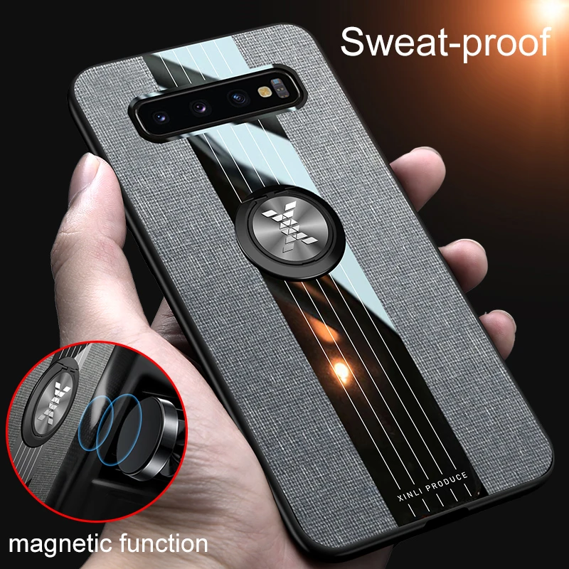 For Samsung Galaxy S8 S9 S10 S10E Case Leather Car Magnetic Ring Hold Phone Case For Samsung Note 8 9 10 Plus Lite Back Cover
