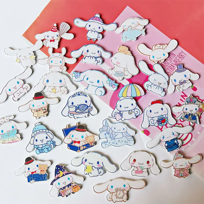 

Kawaii 2Pcs 1Inch Sanriod Series Cinnamoroll Brooch Female Cute Badge Pin Acrylic Brooch Female Trinket Gifts for Friends