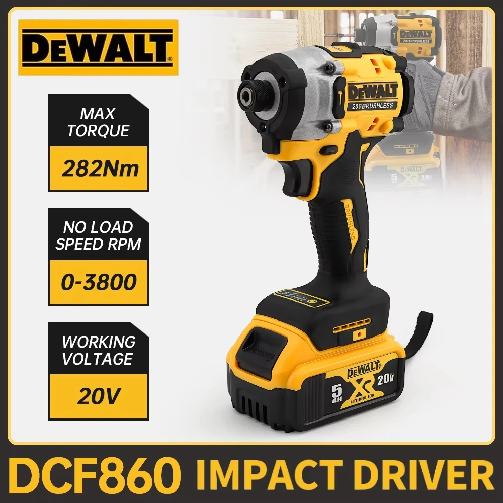 Dewalt DCF860 Бесщеточная ударная дрель Компактная отвертка 282 Нм 20 В ...