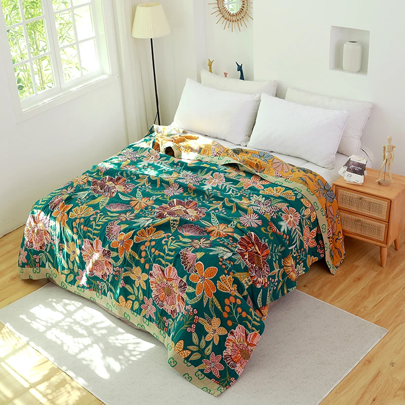 Cover Throw Blanket Nordic Boho Home Hotel Bedspread Multilayer Gauze покрывало на кровать одеяло