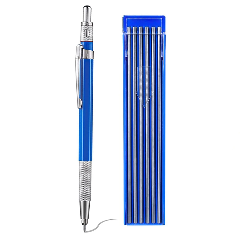 

GTBL 2X Mechanical Pencils Metal Marker With Builtin Sharpener For Pipe Fitter Welder Construction Fabrication Woodworking