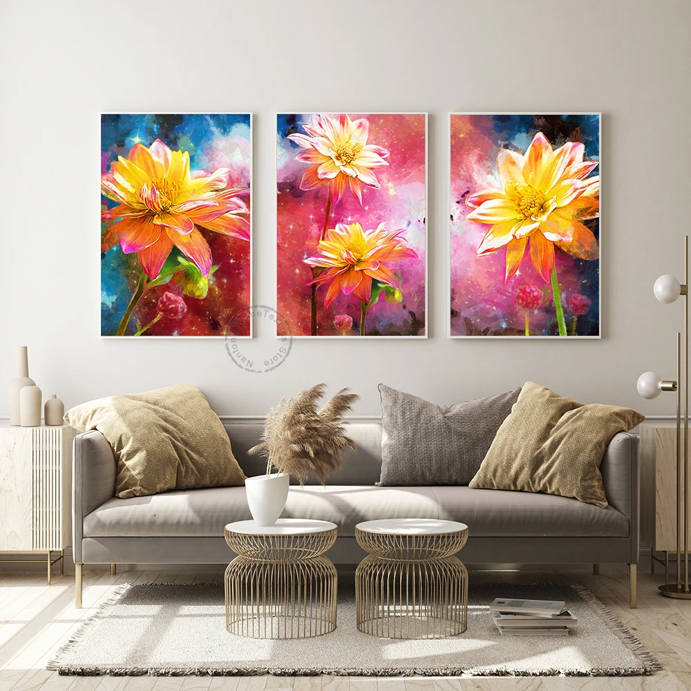 

Decorative Painting Living Room Home Decoration Oil Painting Flowers Canvas Painting Wall Art Floral Print Poster Picture