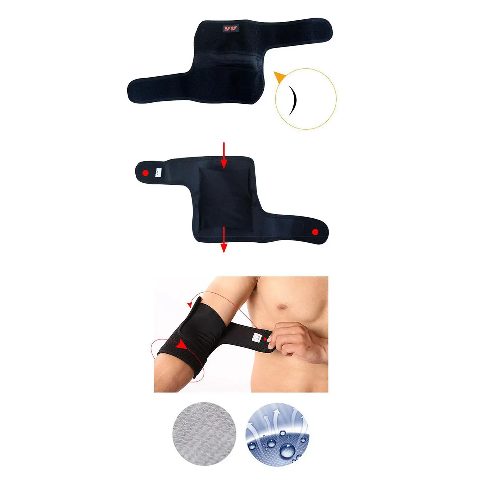 

Elbow , Tennis Compression Sleeve, Wrap for Golfers, Right Arm, Support Strap
