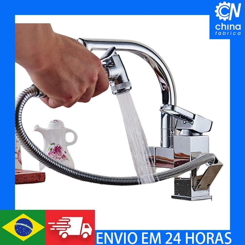 

Low Gourmet Faucet with Extendable Shower Kitchen