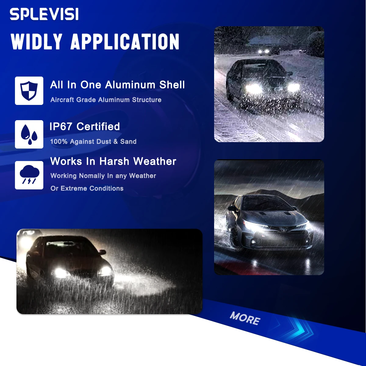 SPLEVISI 9007/HB5 светодиодный фары лампы дальнего и ближнего света чистый белый 12-24 В