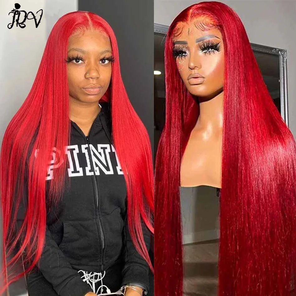 Парики 99J из человеческих волос бордового цвета 13x4 HD прозрачные прямые передние