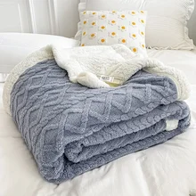부드러운 격자 무늬 담요 따뜻한 양털 겨울 담요, 성인용 솔리드 소파 침대 커버, 이불 플러시, 침대용 침대보 던지기