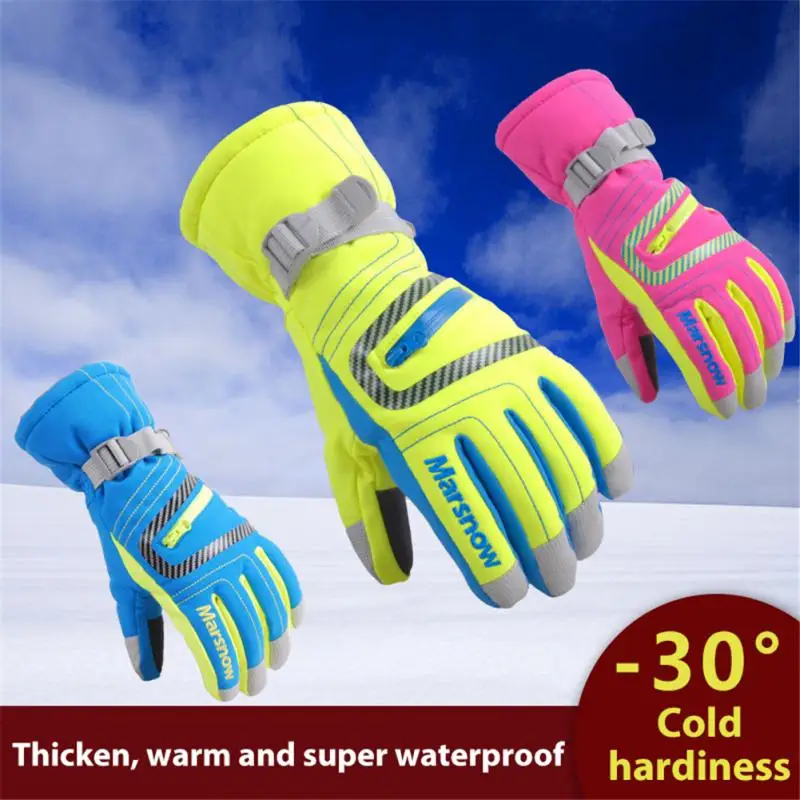 

Winter Ski Gloves Windproof Warm Waterproof Touch-Screen Fleece Non-slip Snowboard Snowmobile Cycling Skiing Men Women 2022