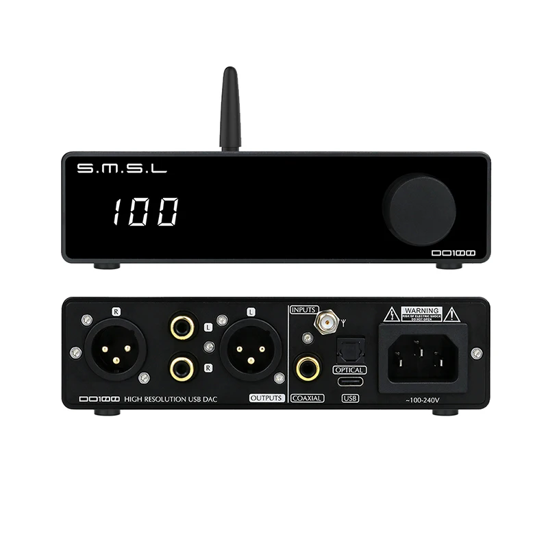 SMSL DO100 нанимает аудио ЦАП ES9038Q2Mx2 Bluetooth 8. 0 DSD512 32 бит 5 кГц OPA1612 сбалансированный