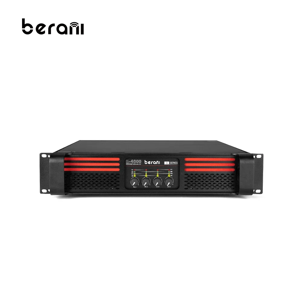 Berani S-4600 Новое поступление аудио 600x4 Вт 2U класса H 4-канальный высокий сценический