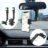 360 degree rotatable car phone holder mount rearview mirror car smart phone bracket multifunctional phone stand in auto