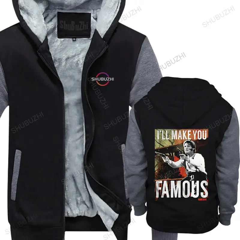 

cotton homme hoodie fall winter fleece jacket zipper I'LL MAKE YOU FAMOUS mens fashion warm pullover shubuzhi hoody bigger size