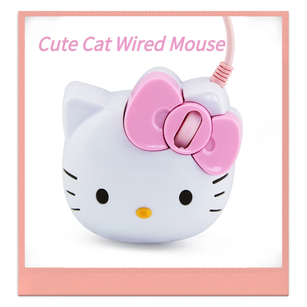 

Wired Cute Cat Mouse 3D Ergonomics Designed Mause USB 2.4GHz Optical PC Cute Gamer Mice For Windows Laptop Computer Kid Gifts