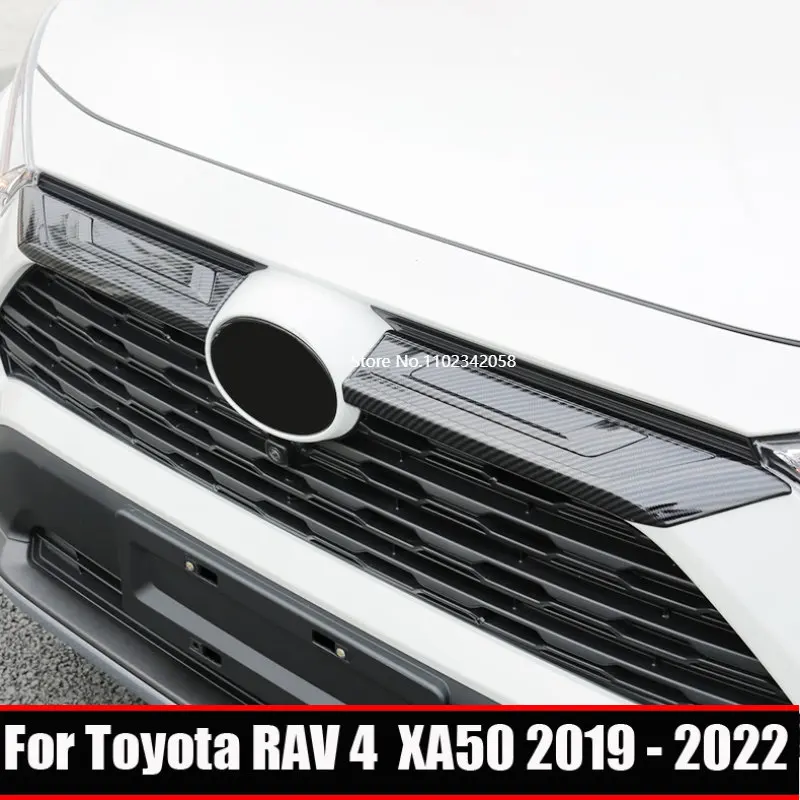 

For Toyota RAV4 RAV 4 XA50 2019 2020 2021 2022 Car Front Bumper Grille Grills Strip Trims Cover Decoration Stickers Accessories