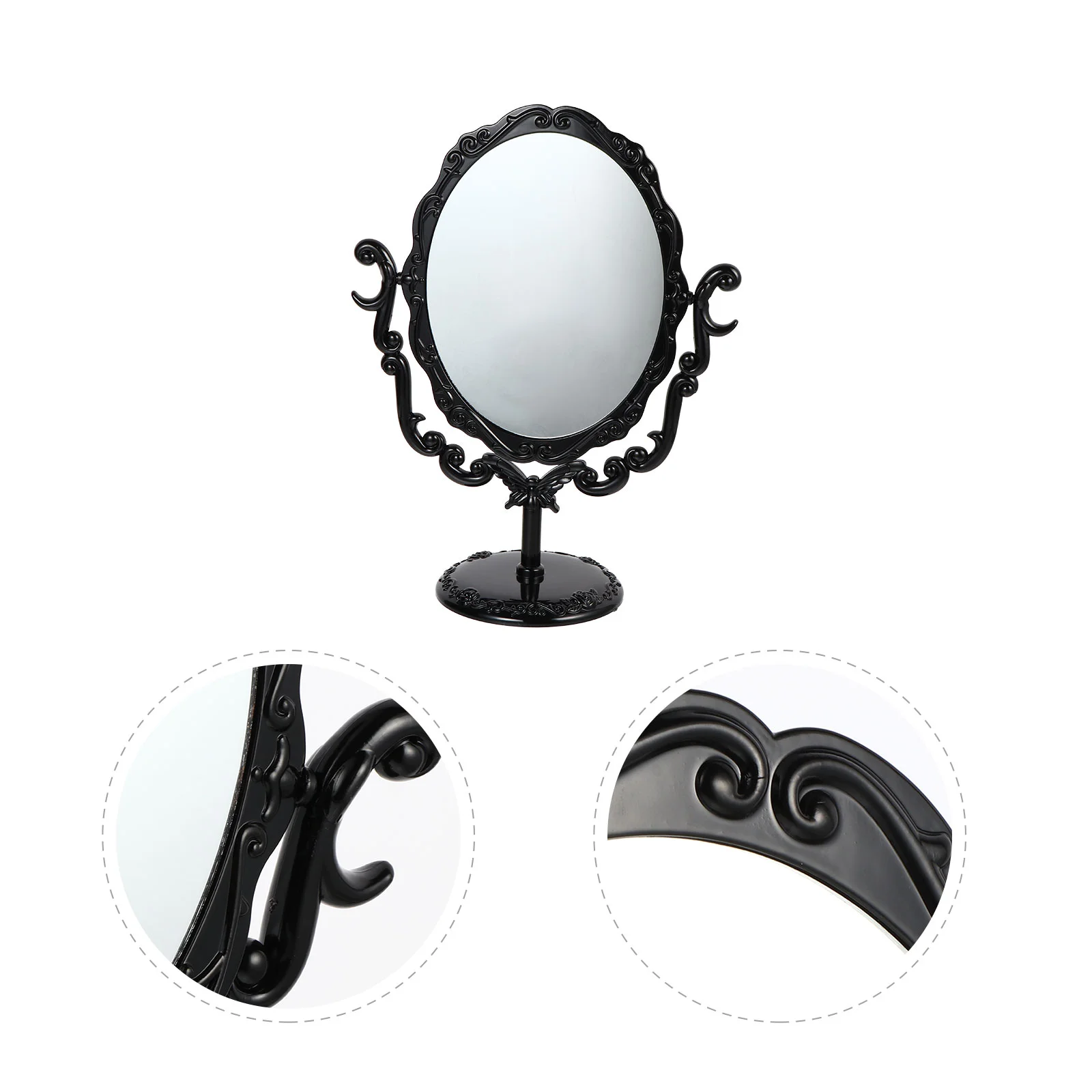 

Mirror Makeup Vanity Vintage Tabletop Desktop Stand Retro Rotatable Table Decorative Magnifying Desk Bathroom Mirrors Portable