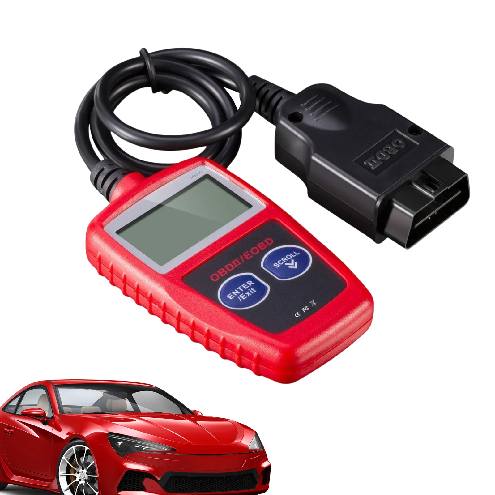 

Car Diagnostic Tool MS309 OBD2 Scanner Vehicle Code Reader Check Engine Read Erase Fault Codes Powerful Scan With LCD Display