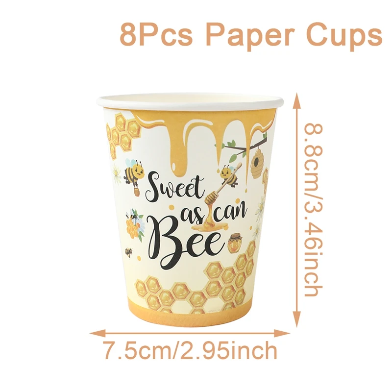 

Медоносная пчела, украшения для дня рождения, набор одноразовой посуды, скатерть, бумажная тарелка, чашка, воздушный шар, детские украшения для детского душа