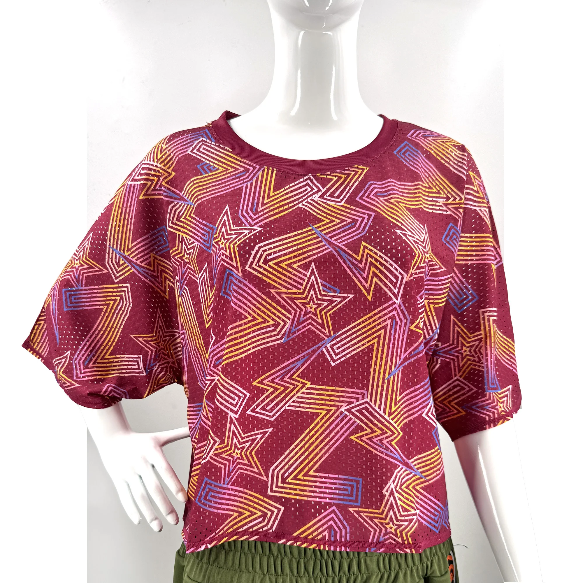 Новое поступление забавная повседневная спортивная одежда сетчатый топ с