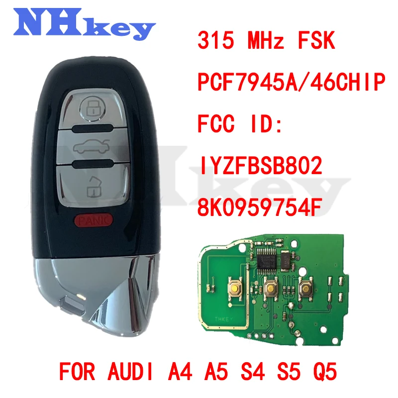 NHKEY 8T0959754C 8T0959754D модифицированный как автомобильный ключ Lamborghini для Audi 2008 2009 2010 2011