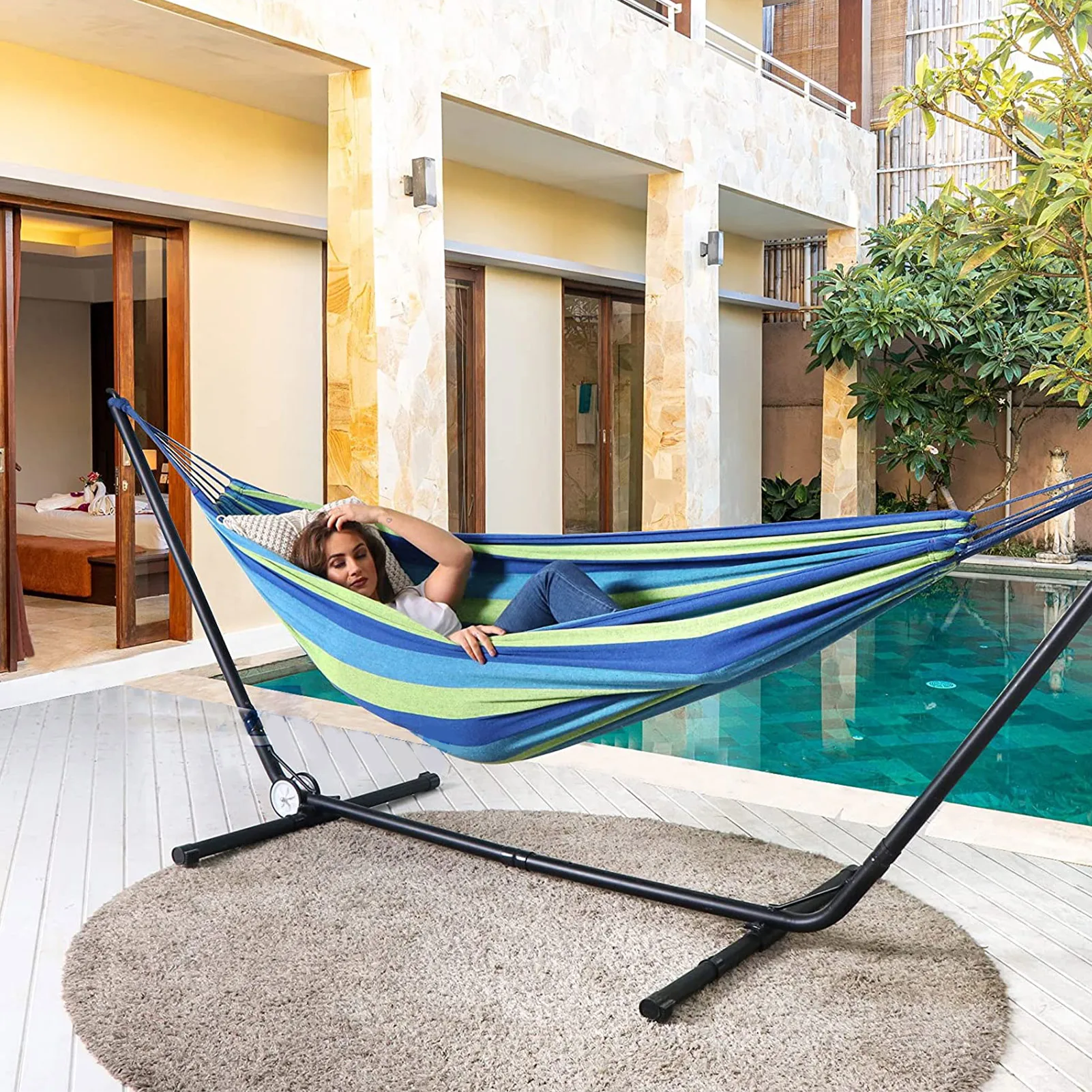 

Портативный гамак для кемпинга, парашютный гамак, двойной одиночный легкий гамак с подвесными канатами для пешего туризма, путешествий