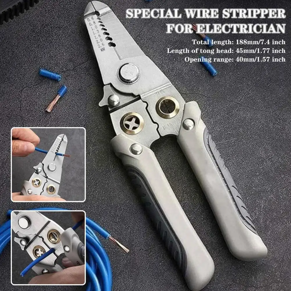 

Multi Wire Stripping Pliers Electrician Special Wire Wire Cable Pliers Grade Pliers 0.6mm-3.2mm Splitting Cutting Industria L0I3